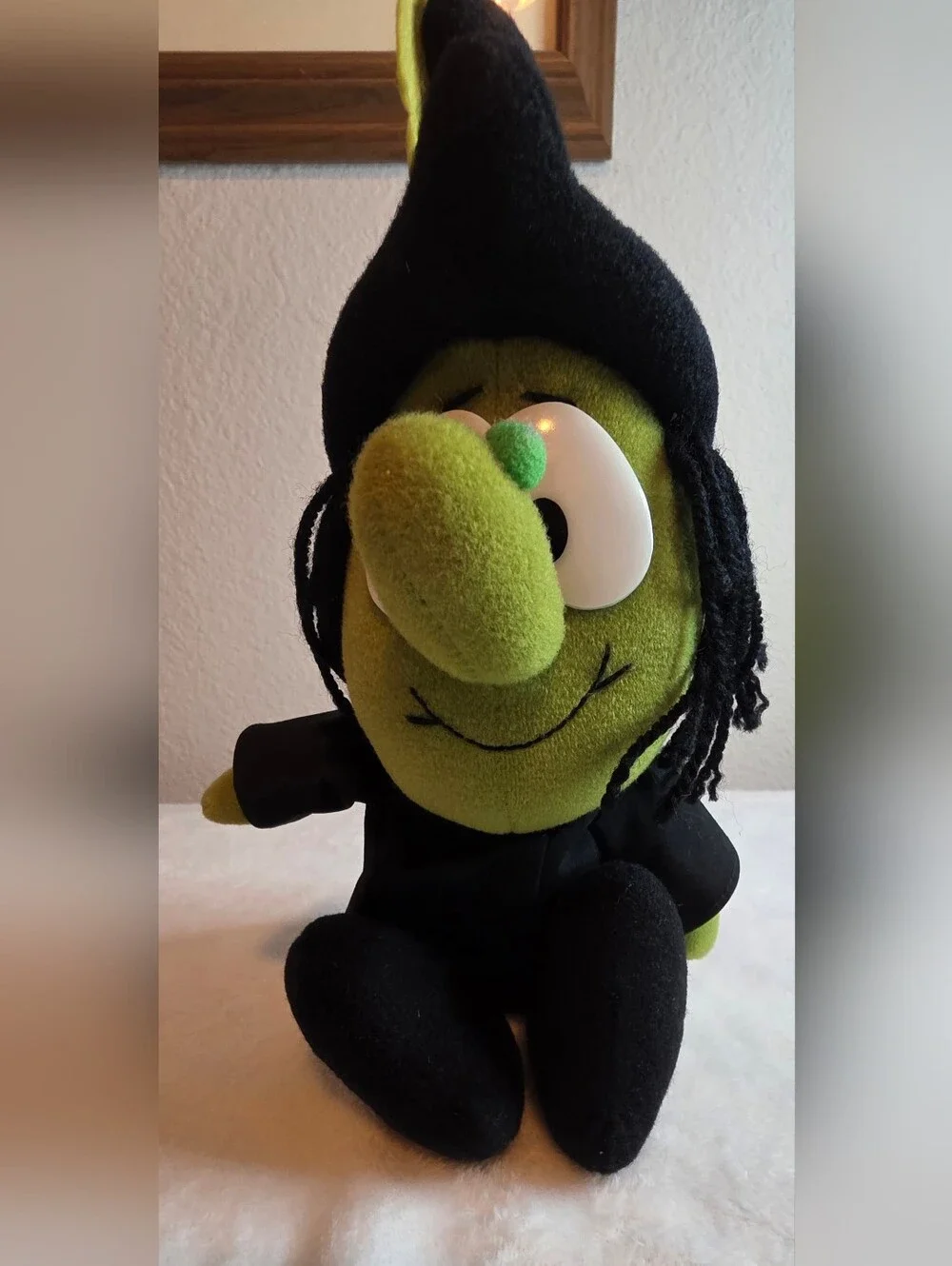 1989 Wallace Berrie Witch Plush Doll Green Halloween 12